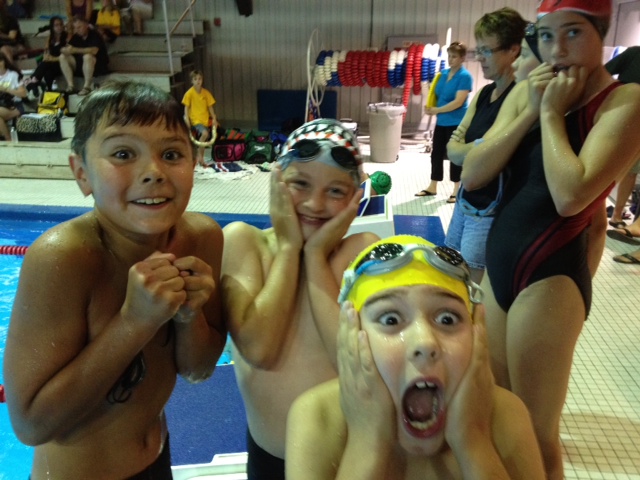 Excited Swimmer Faces