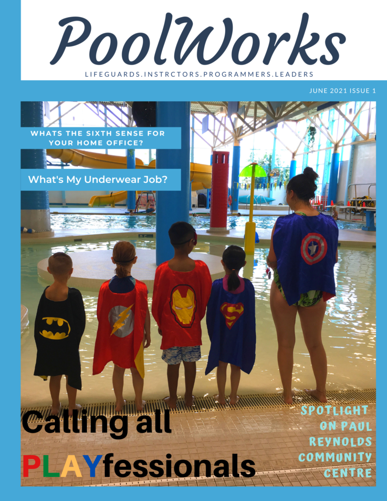 poolworks cover shot superhero instructor and kids